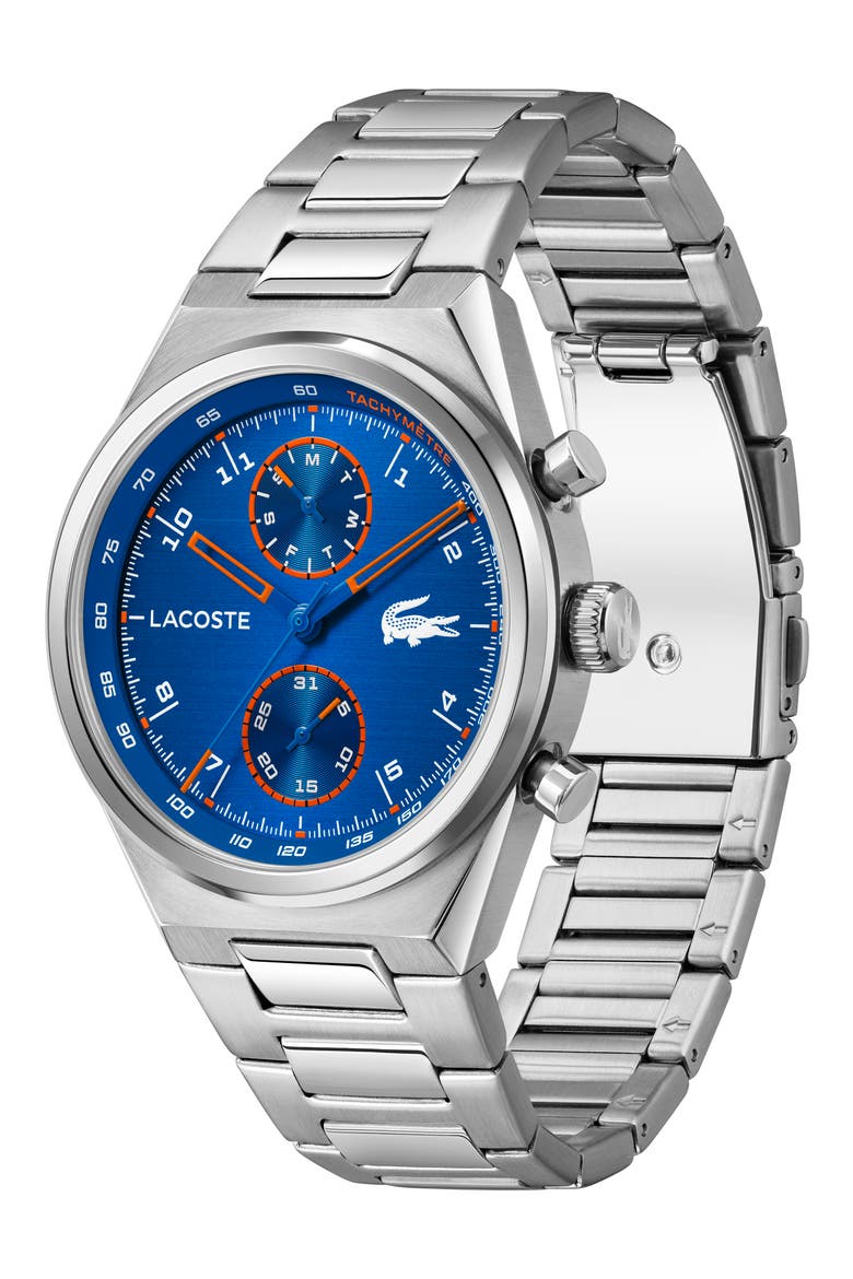 Line Racer Multifunction Bracelet Watch, 43mm, Alternate, color, SILVER