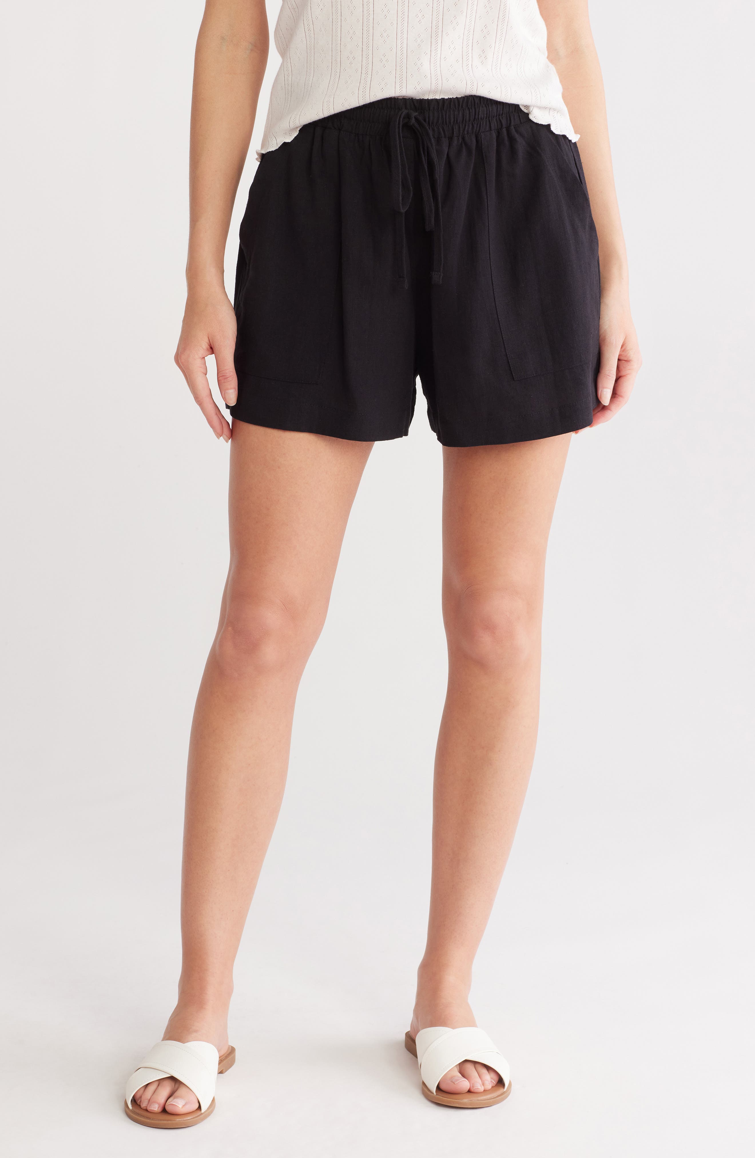 Splendid Marseille Linen Blend Drawstring Shorts