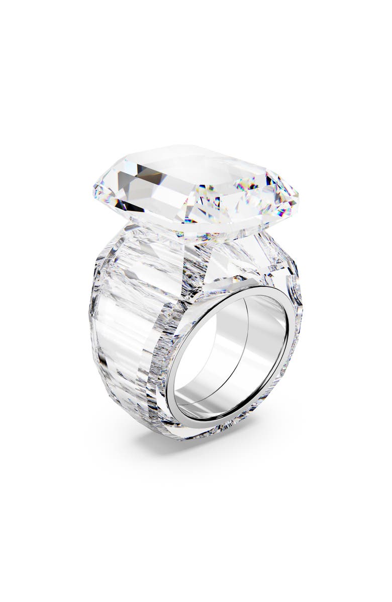 Swarovski Lucent Cocktail Ring, Main, color, Silver/ White