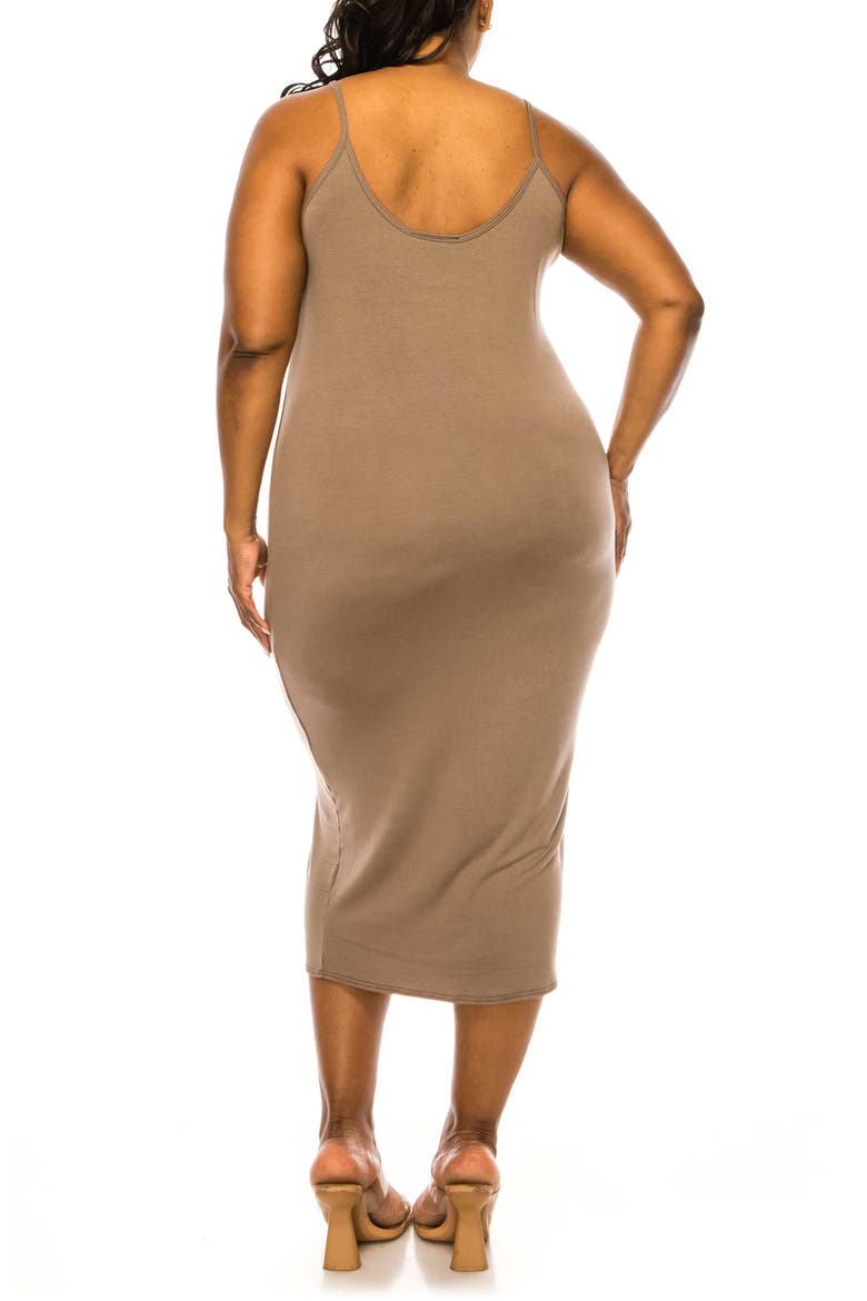 Jennie Stretch Midi Body-Con Dress, Alternate, color, MOCHA