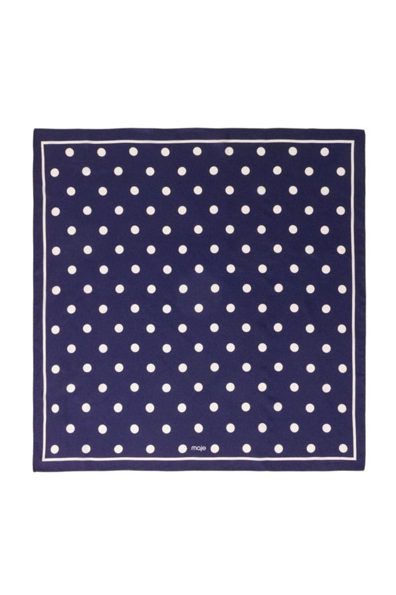 Silk polka dot bandana, Main, color, Navy dots print