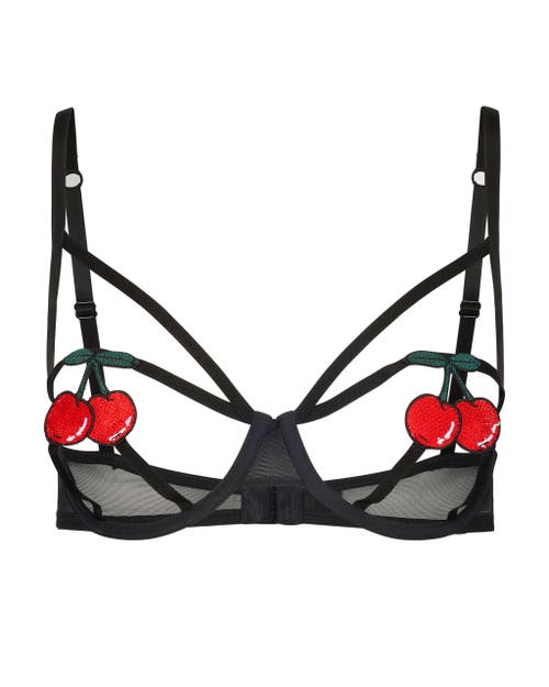 Shop Adore Me Lottie Unlined Cupless Bra In Novelty Red/black