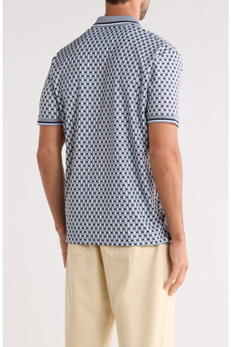 Geometric Quarter Zip Performance Polo, Alternate, color, WHITE