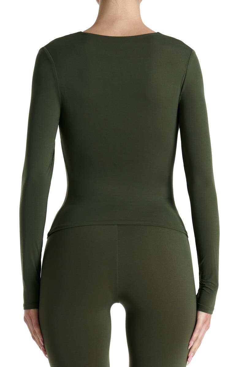 Naked Wardrobe Long Sleeve Crewneck Top, Alternate, color, Dark Olive