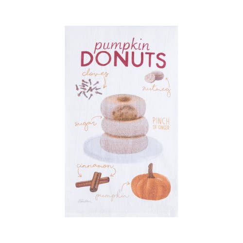 C & F Home C&f Home Pumpkin Donuts, Pie & Spiced Latte 100% Cotton Flour Sack Dishtowels Set Of 3 In White