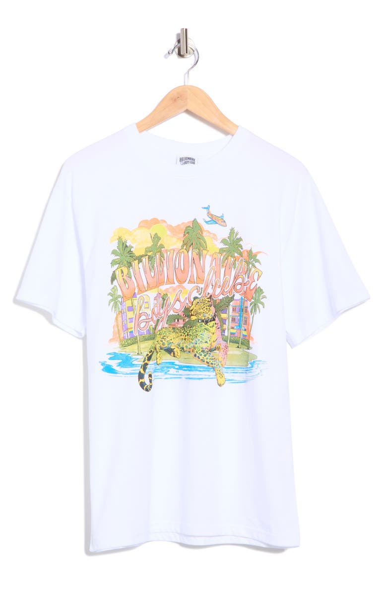 Billionaire Boys Club BB Leopard Graphic T-Shirt, Alternate, color, White