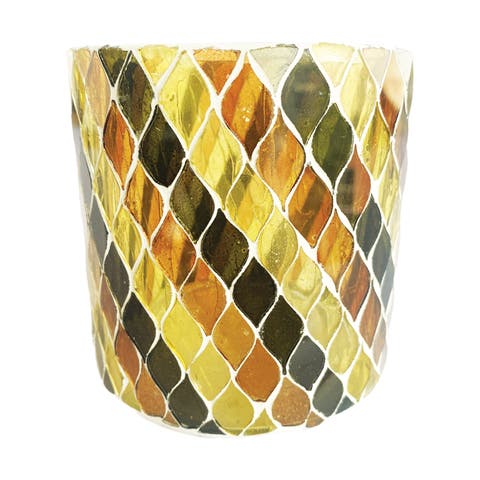 Glass Mosaic Votive Candleholder, Multicolor