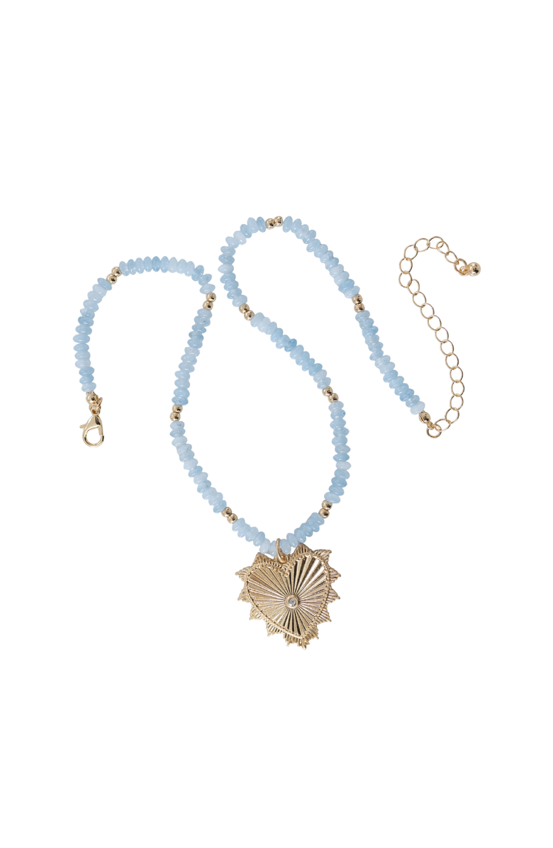 Erin McDermott Jewelry Ocean Love and Heart Necklace, Main, color, Blue