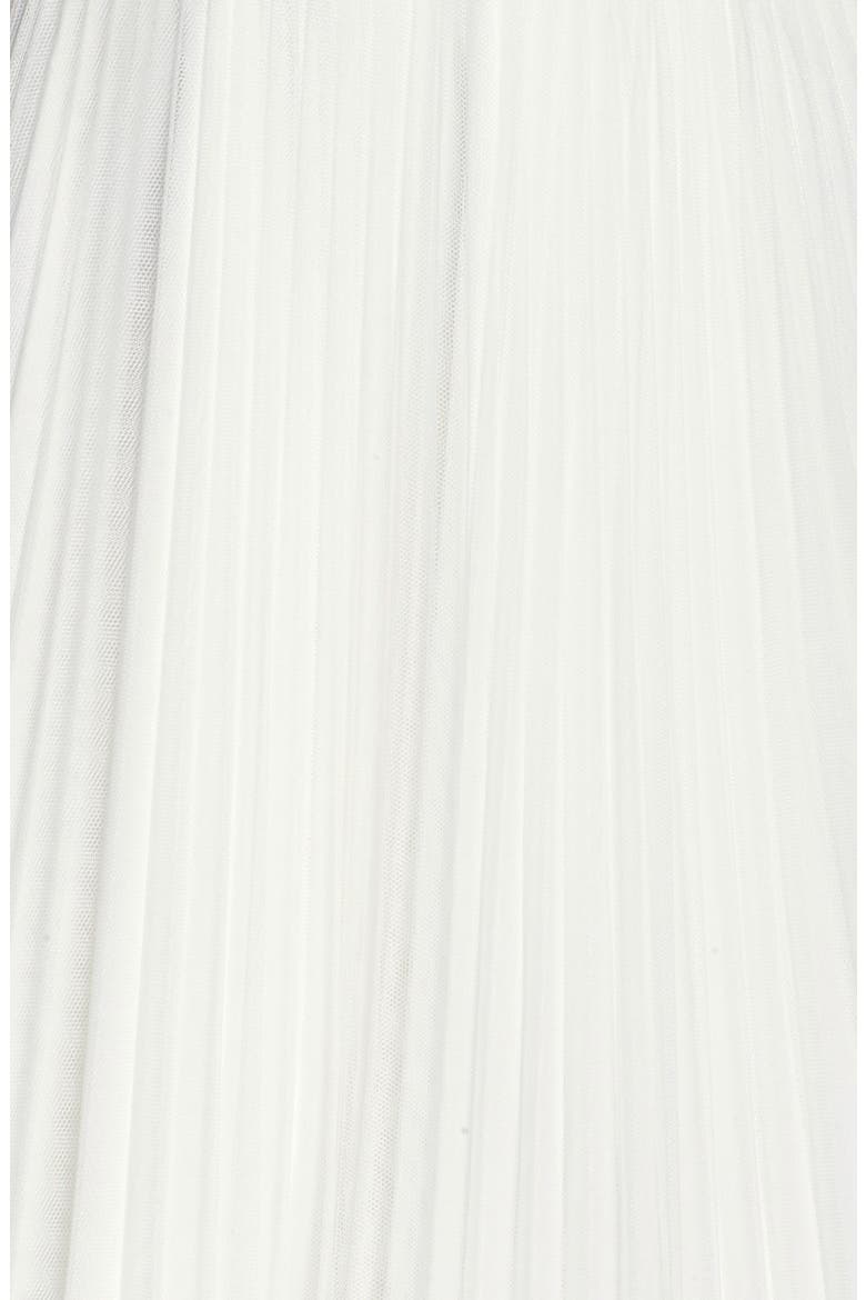 Illusion Yoke Tulle Fit & Flare Dress, Alternate, color, IVORY