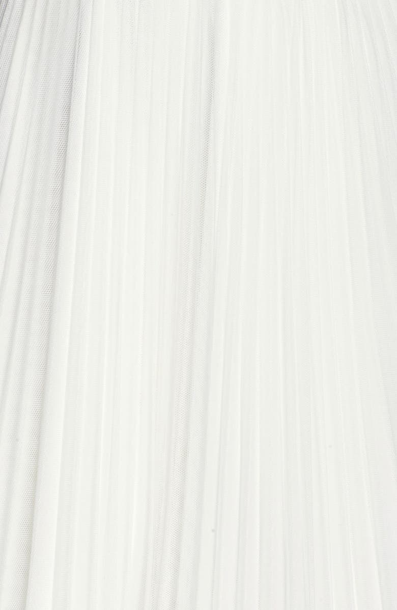 Monique Lhuillier Bridesmaids Illusion Yoke Tulle Fit & Flare Dress, Alternate, color, 