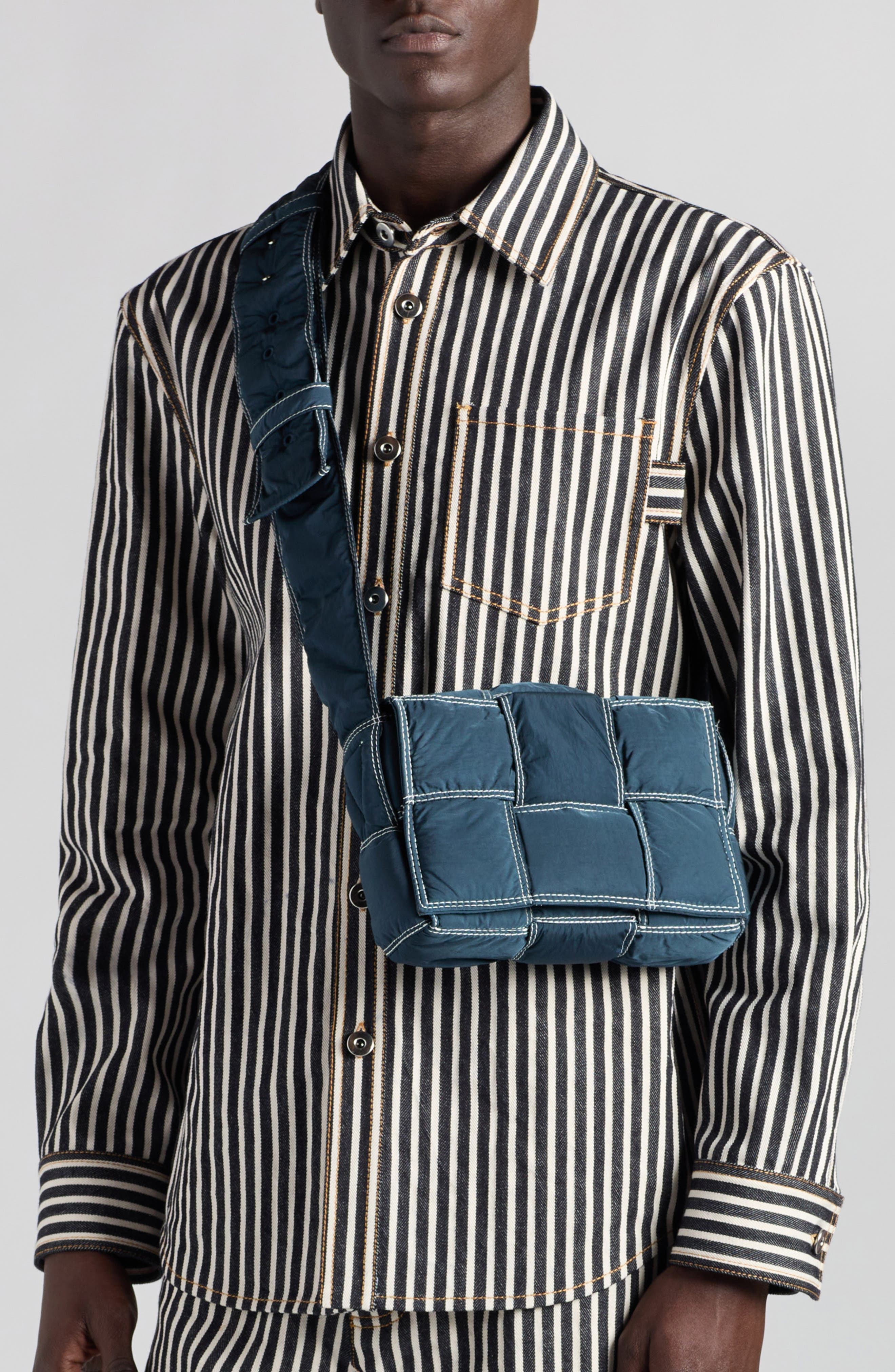 Bottega Veneta Small Padded Cassette Bag, Alternate, color, 3493 Deep Blue/ White