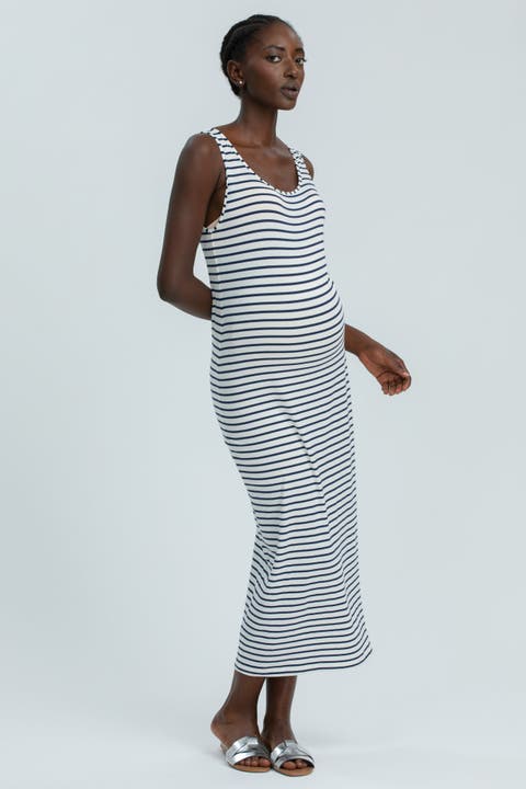 Formentera Striped Maternity Tank Dress