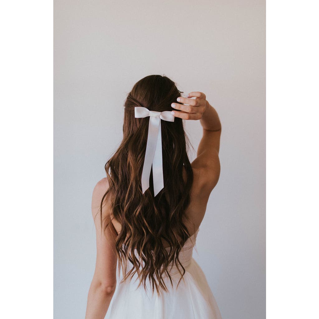 Untamed Petals Blair Satin Bow In White