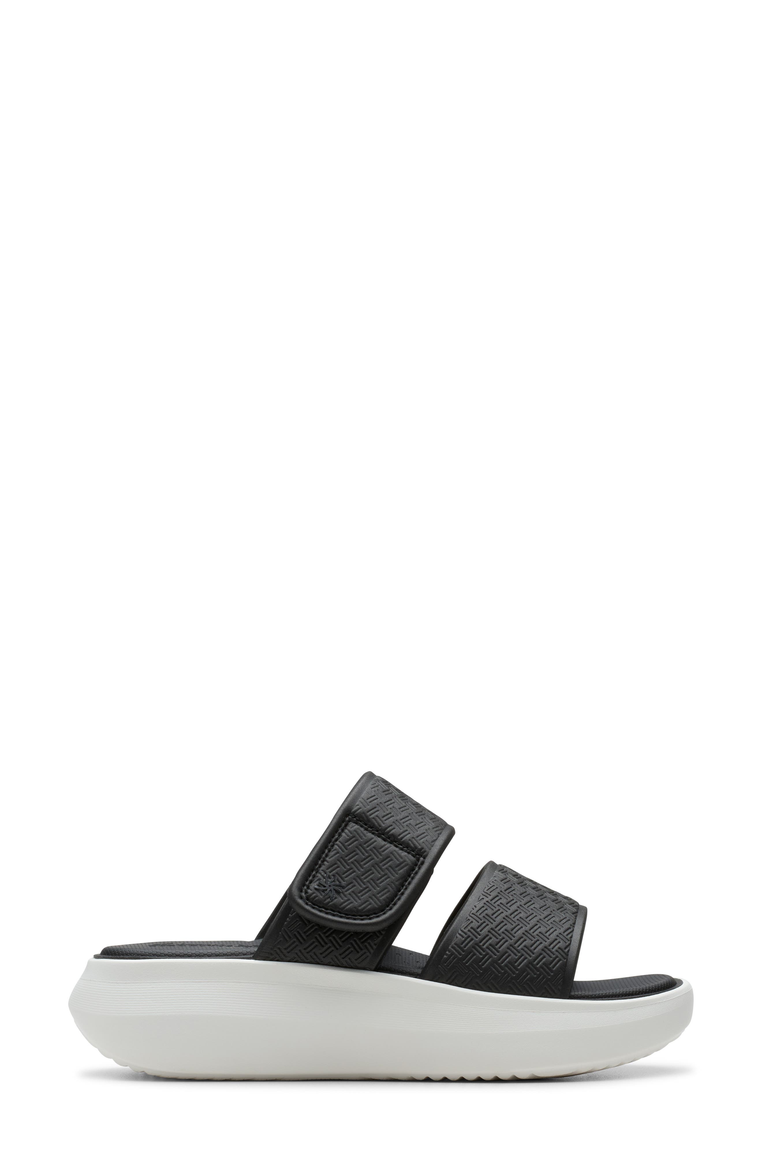 Clarks<sup>®</sup> Solevana Star Platform Slide Sandal, Alternate, color, Black