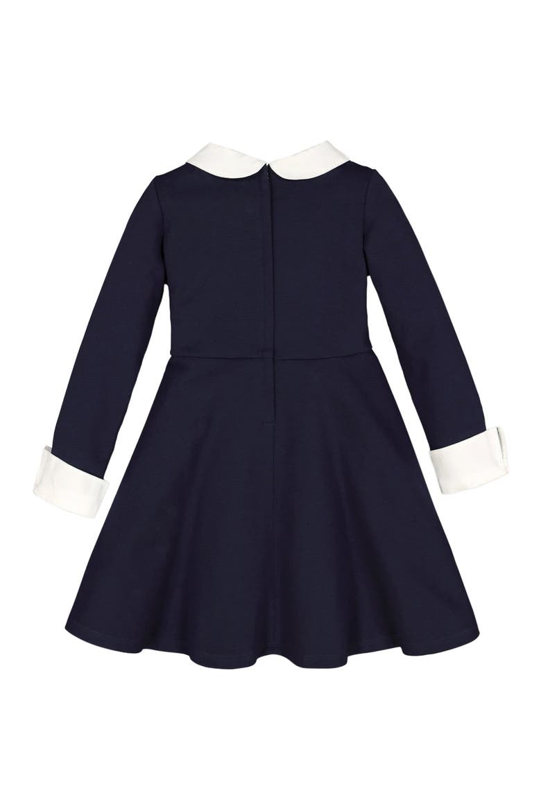 Girls' French Look Ponte Dress with Bow, Kids, Alternate, color, Navy