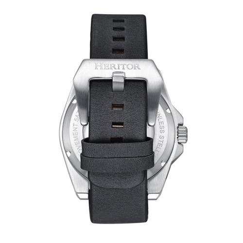 Heritor Automatic Romero Leather-band Watch In Black