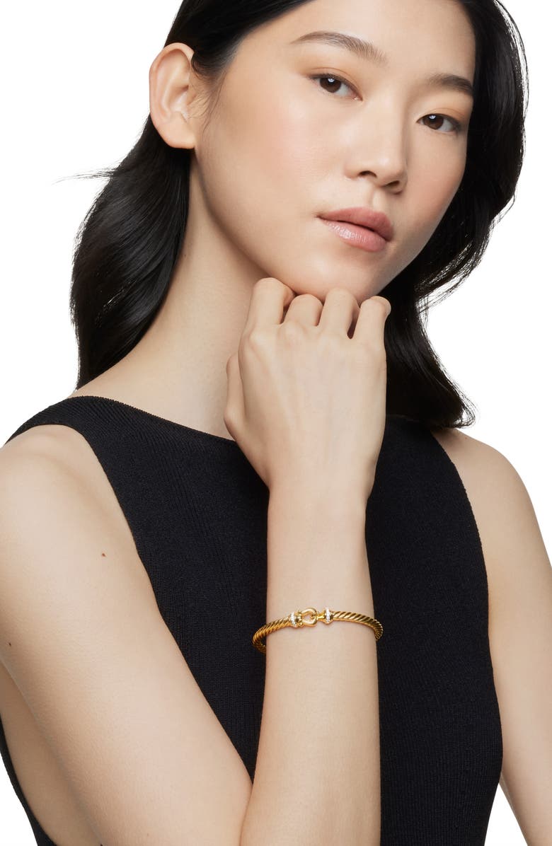 David Yurman Cable Buckle Bracelet with Diamonds, Alternate, color, 