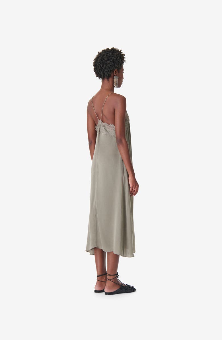 IRO Bailar Silk Dress, Alternate, color, Olive Green
