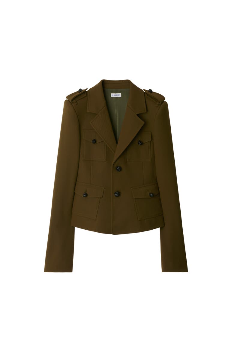 Burberry Nylon Wool Blend Tailored Jacket, Alternate, color, Furrow