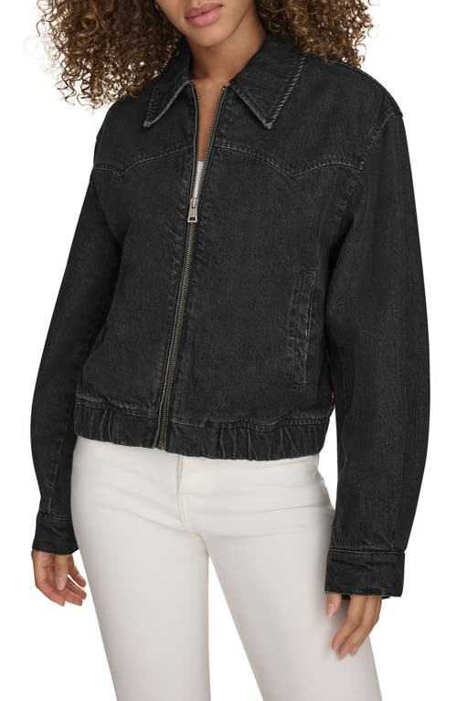 Levi's Denim Bomber Jacket In Black Wash Denim