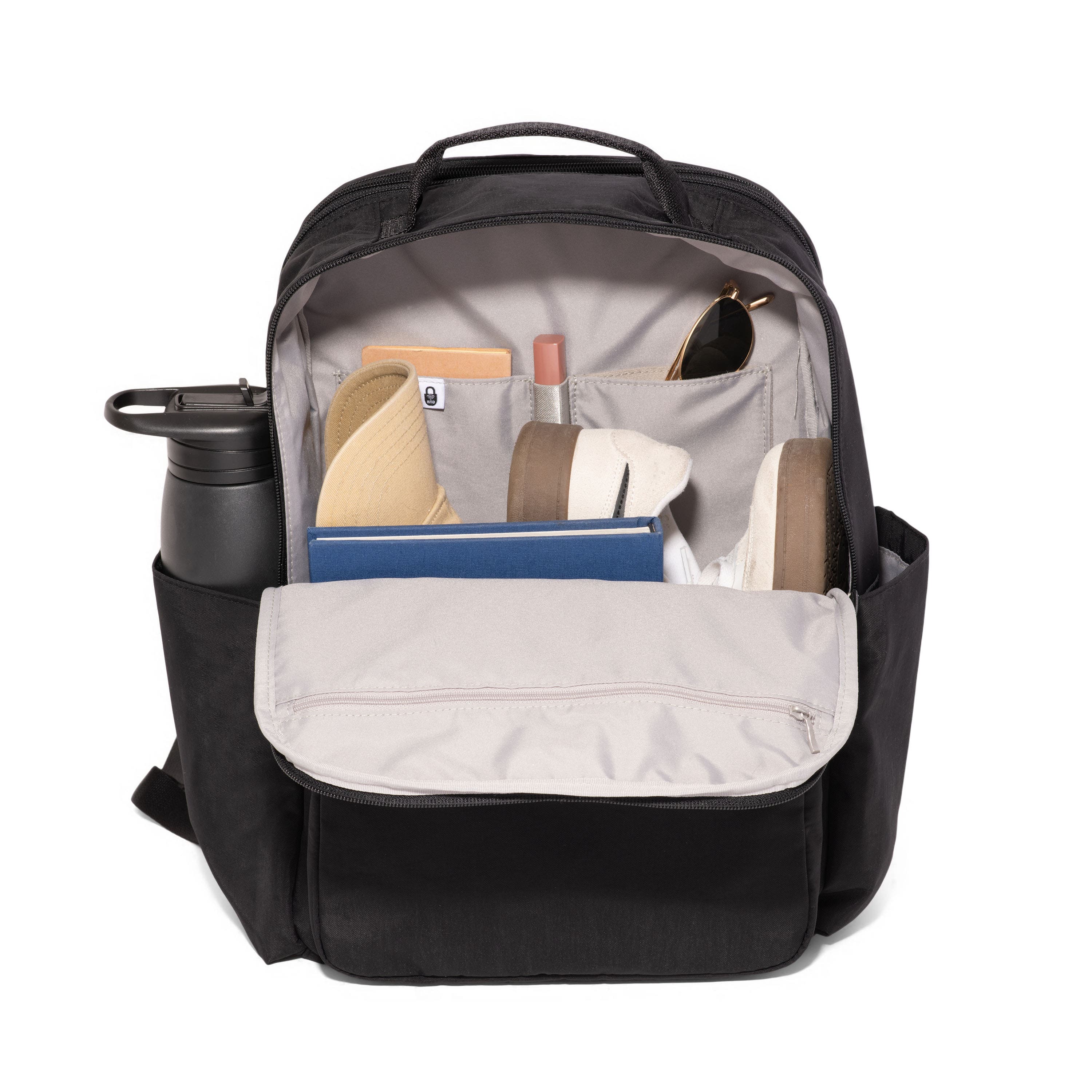 BAGGALLINI Coastal Flip Lock Laptop Backpack, Alternate, color, Black