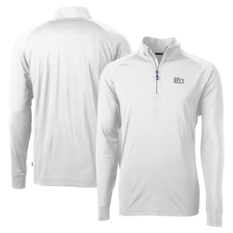 Men's Cutter & Buck  White Ivy League DryTec Adapt Eco Knit Stretch Recycled Quarter Zip Pullover