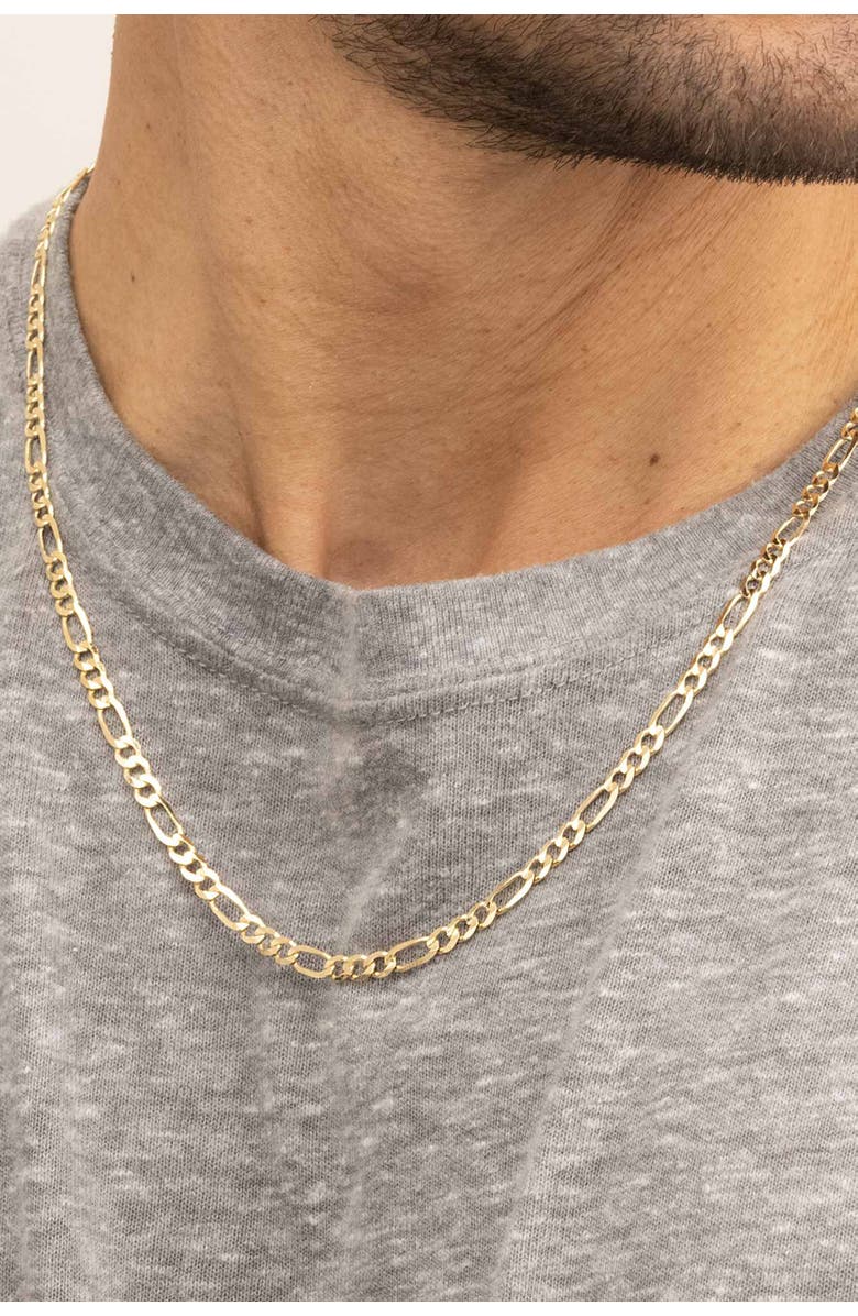 Oradina Men's Florentine Figaro Bold Chain in 14K Gold, Alternate, color, 14K Yellow Gold
