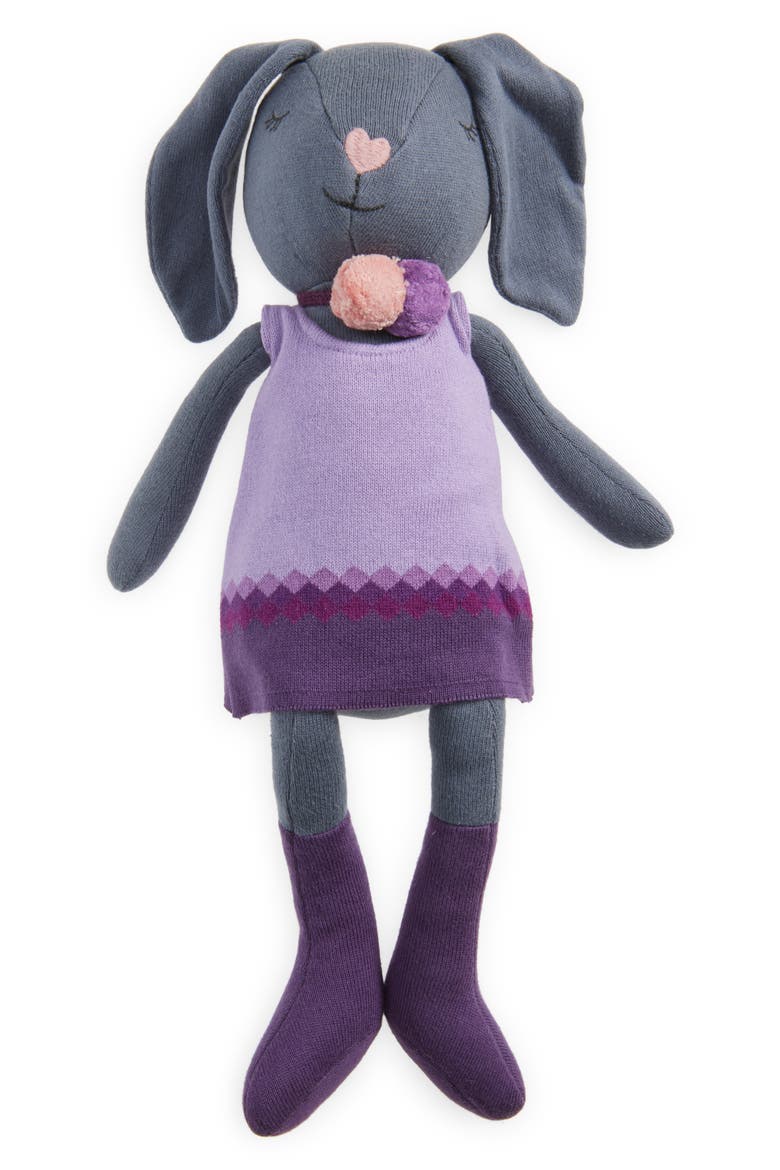 Lila Bunny Organic Cotton Stuffed Animal, Main, color, GREY