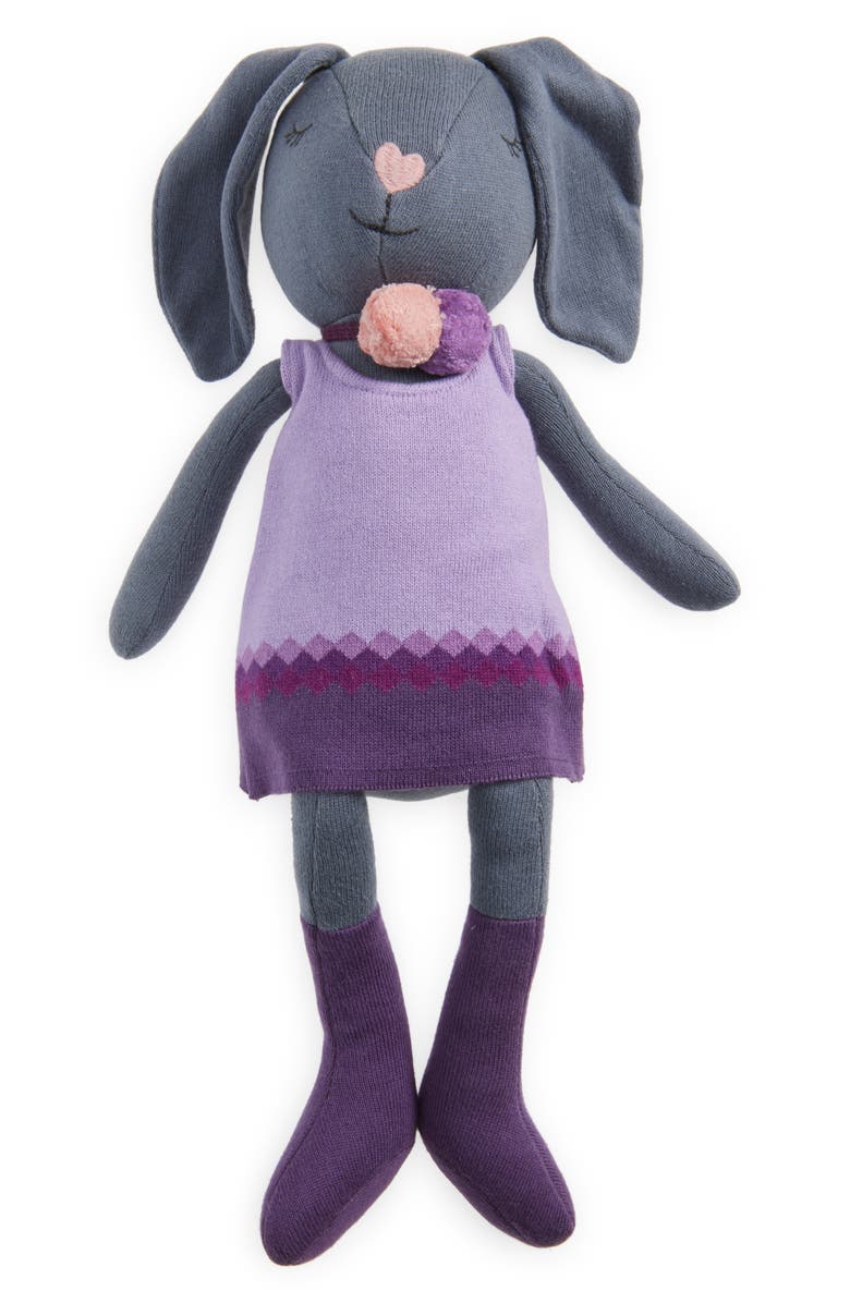APPLE PARK Lila Bunny Organic Cotton Stuffed Animal, Main, color, Grey