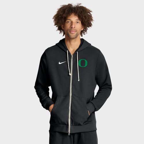 Nike Black Oregon Ducks 2025 Sideline Standard Issue Dri-fit Full-zip Hoodie In Black