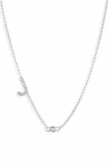 MESHMERISE Bezel Diamond Initial Chain Necklace - 0.2ct.