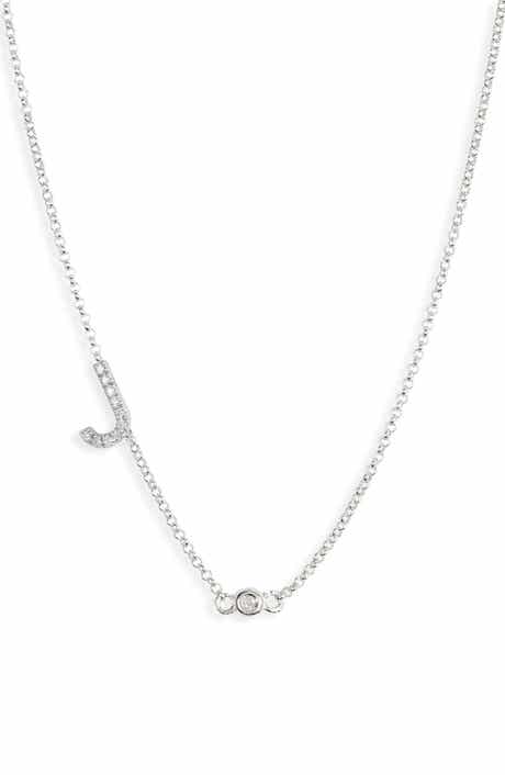 MESHMERISE Bezel Diamond Initial Chain Necklace - 0.2ct.