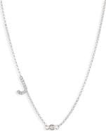 MESHMERISE Bezel Diamond Initial Chain Necklace - 0.2ct.