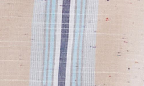Billy T Belize Stripe Roll Tab Sleeve Popover Shirt In Blue Multi Stripes