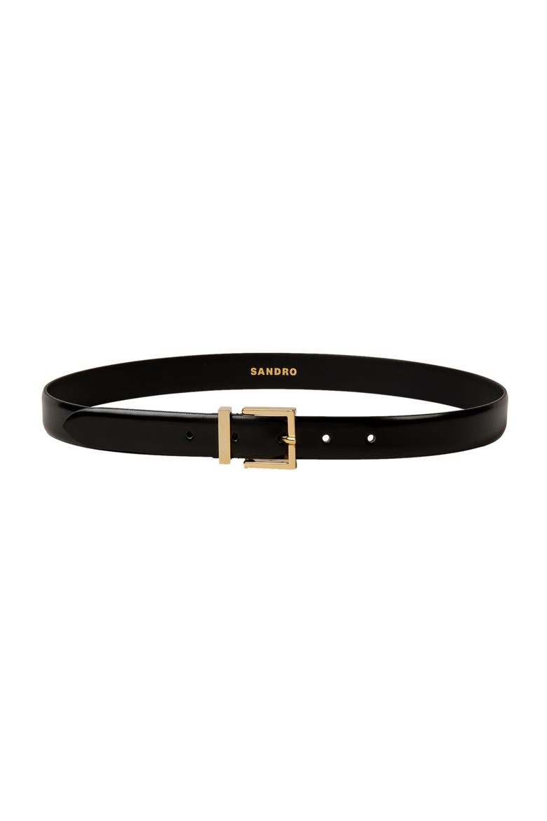 Smooth leather belt, Main, color, Black