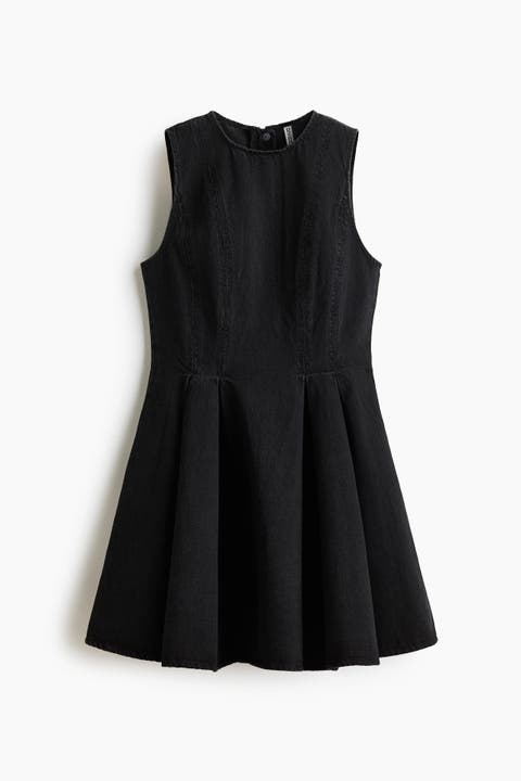 Flared-skirt Denim Dress