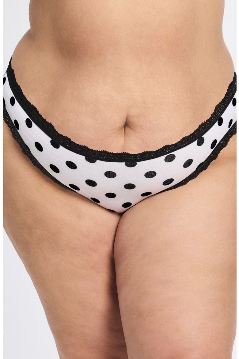 Cotton Essentials Lace-Trim Briefs, Alternate, color, ANGEL WHITE DO'S & DOT'S PRINT