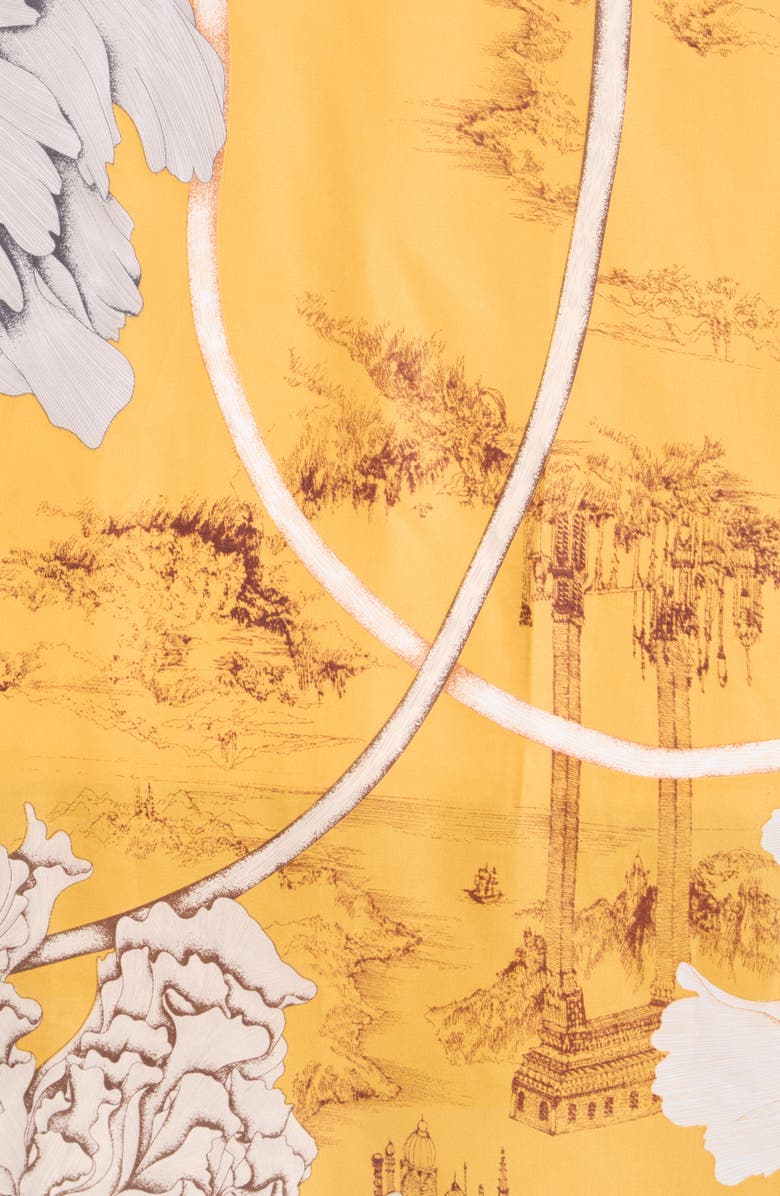 La Fiorentina Floral Print Scarf, Alternate, color, Orange