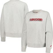 LEAGUE COLLEGIATE WEAR Women's League Collegiate Wear Ash Wisconsin Badgers Boxy Pullover Sweatshirt