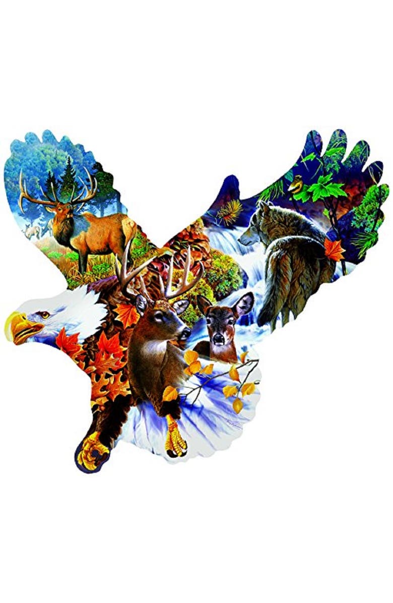 Sunsout Forest Eagle 1000 piece Jigsaw Puzzle for Adults Special Shape, Alternate, color, Multicolor