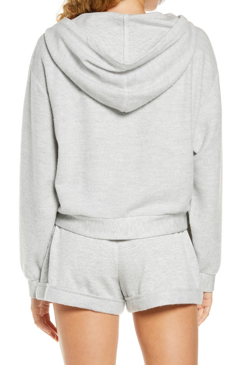 Half Zip Fleece Hoodie, Alternate, color, GREY PEARL HEATHER