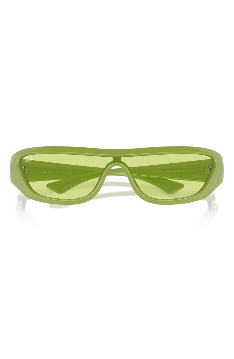 Ray-Ban Xan 134mm Wraparound Sunglasses, Main, color, Green
