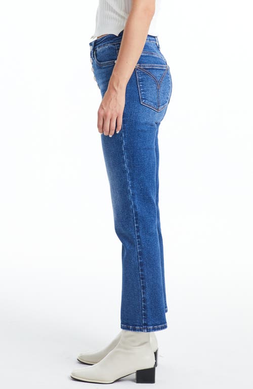 Bayeas Button Fly High Waist Crop Straight Leg Jeans