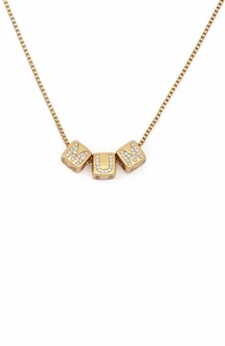 Mum Cube Pendant Necklace