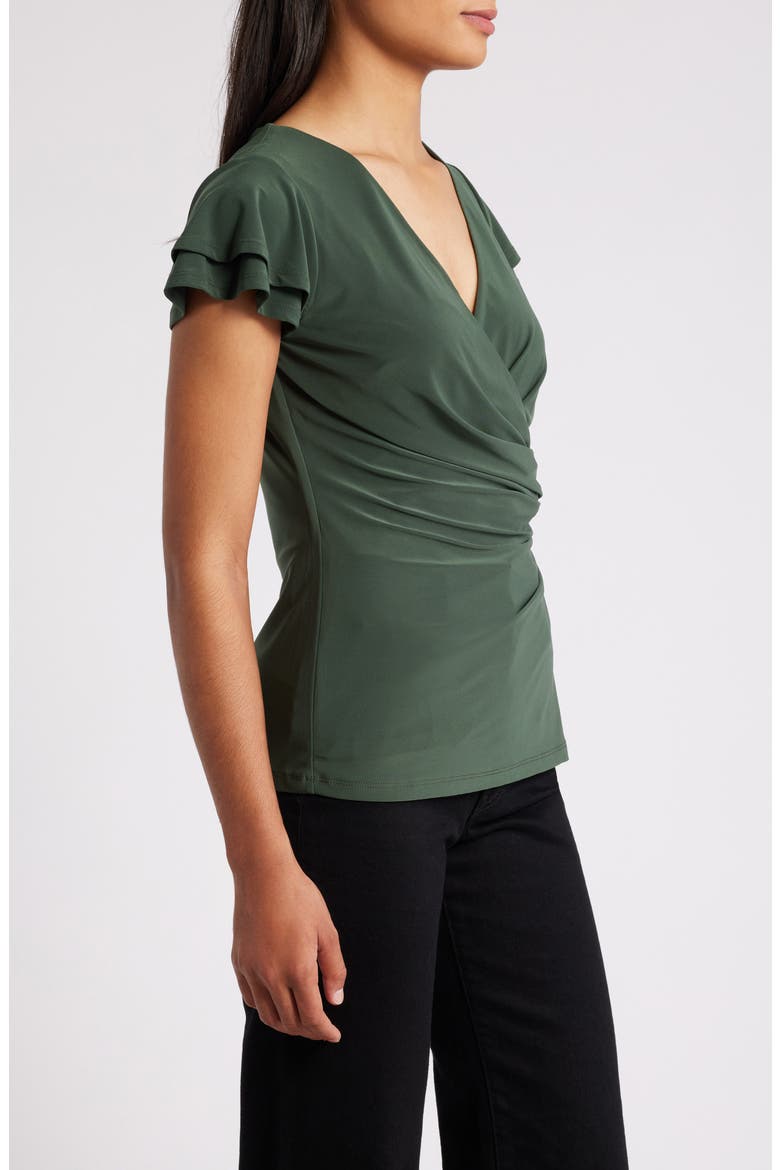 Surplice V-Neck Knit Top, Alternate, color, MILITARY GREEN