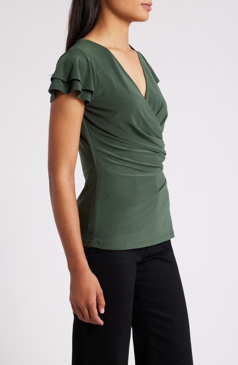 Vince Camuto Surplice V-Neck Knit Top, Alternate, color, Military Green