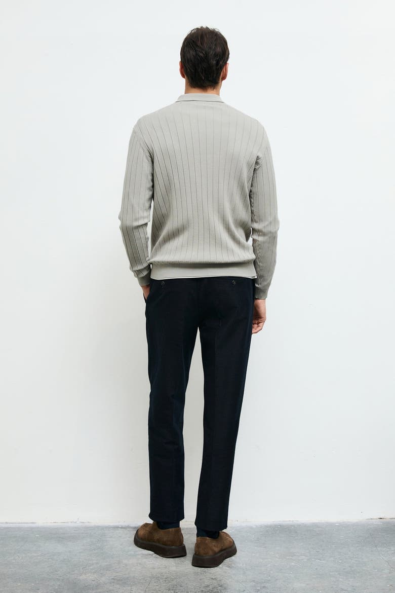 Men's Long Sleeve Polo Sweater, Alternate, color, Beige