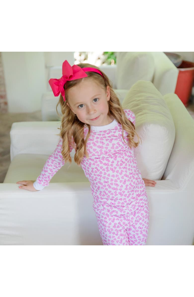 Lila and Hayes Ava Girls
 Pajama Pant Set, Alternate, color, Confetti Hearts Pink