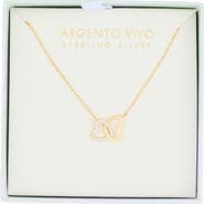 Argento Vivo Sterling Silver Cubic Zirconia Interlocking Heart Pendant Necklace