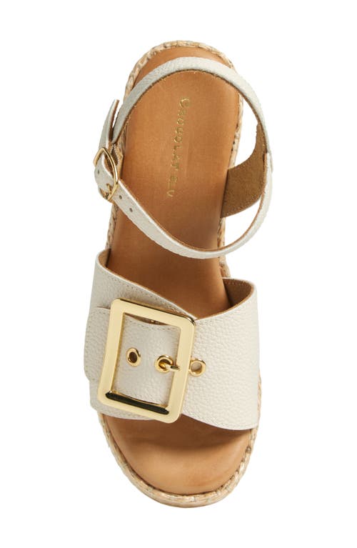 Chocolat Blu Jenis Ankle Strap Platform Wedge Sandal In Ice Leather